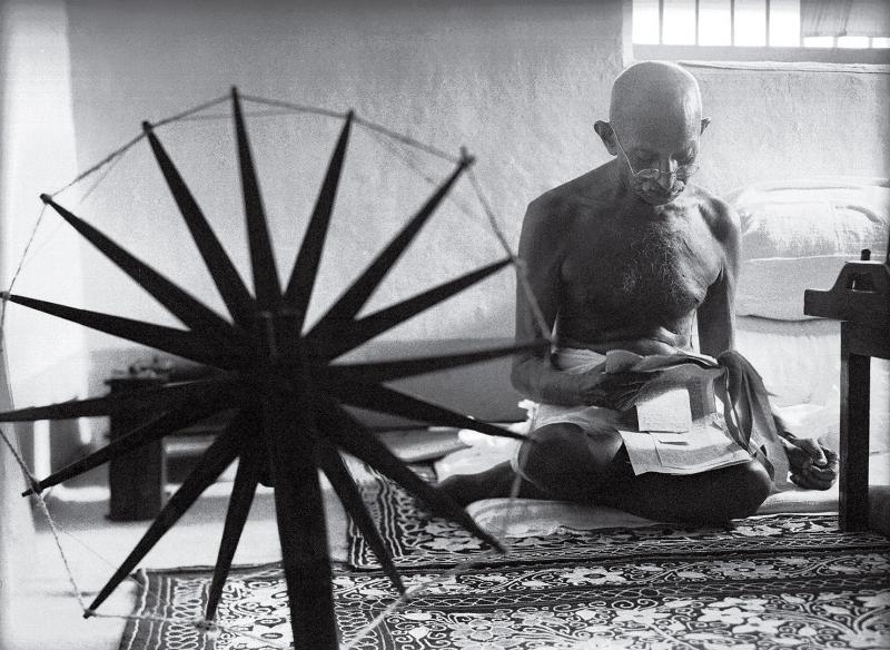 Gandhi ji and Charkha