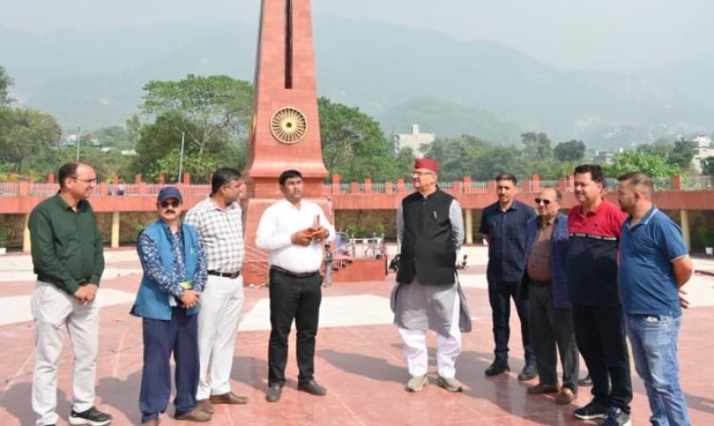सैनिक कल्याण मंत्री गणेश जोशी ने किया सैन्यधाम निर्माण कार्यों का निरीक्षण
