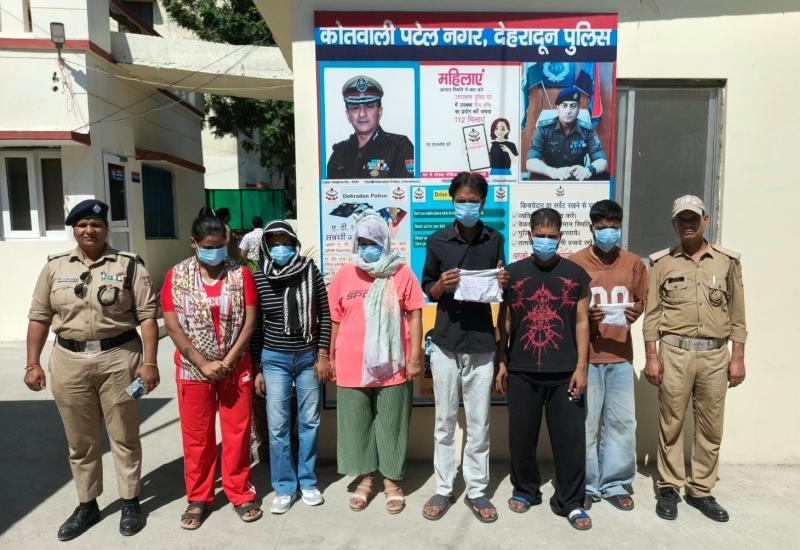पटेलनगर में किराये के कमरे में चल रहे देह व्यापार का भंडाफोड़, छह गिरफ्तार